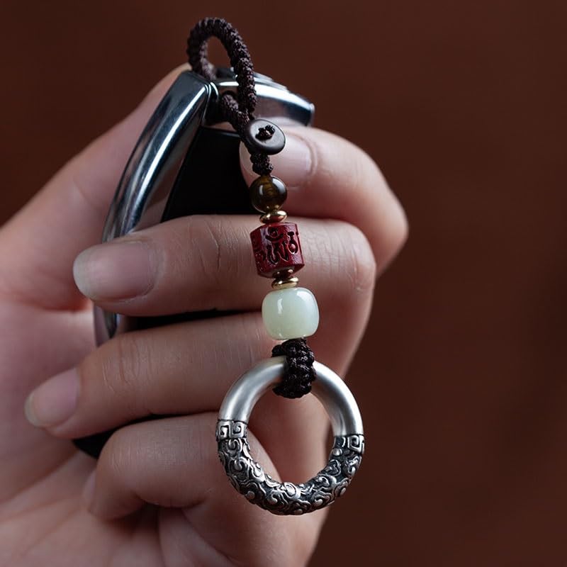 Portachiavi per Auto Portachiavi for auto Argento nuvola di buon auspicio Ciondolo for cellulare Uomini e donne Fibbia della pace Zaino retrò Appeso Gioielli Decorazione chiave