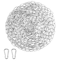 YIMETOP Edelstahlkette Meterware 1,5mm, 6m Stahlkette mit Karabiner, Metallkette zum Aufhängen für Hundekette, Ankerkette, Wäschekette & Schwenkkette