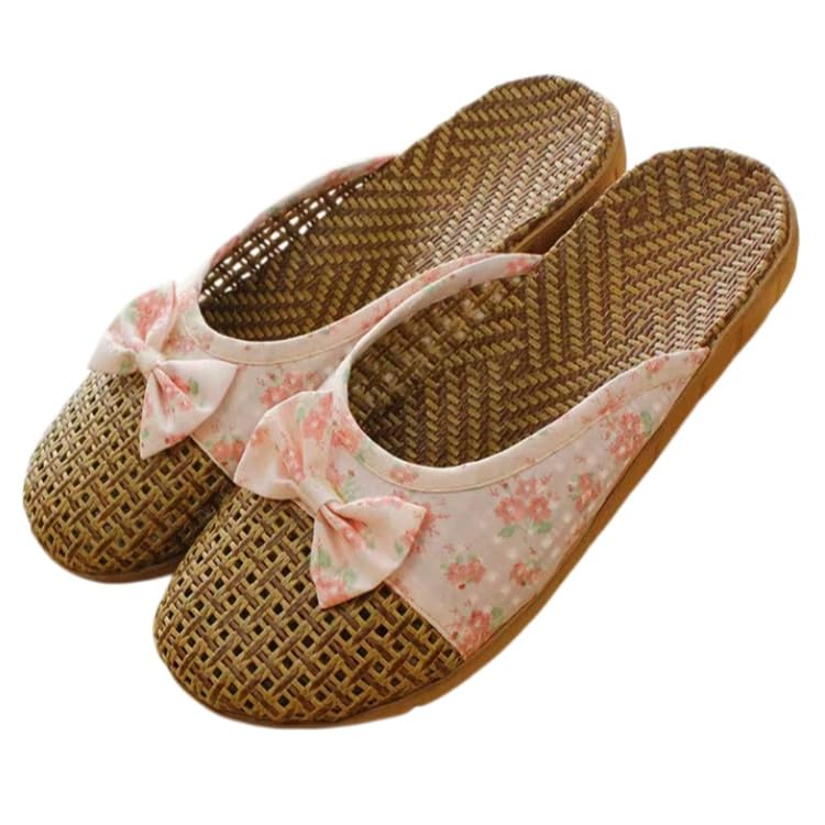Sabots tongs pour femmes et sandales de plage plates en lin style bohème