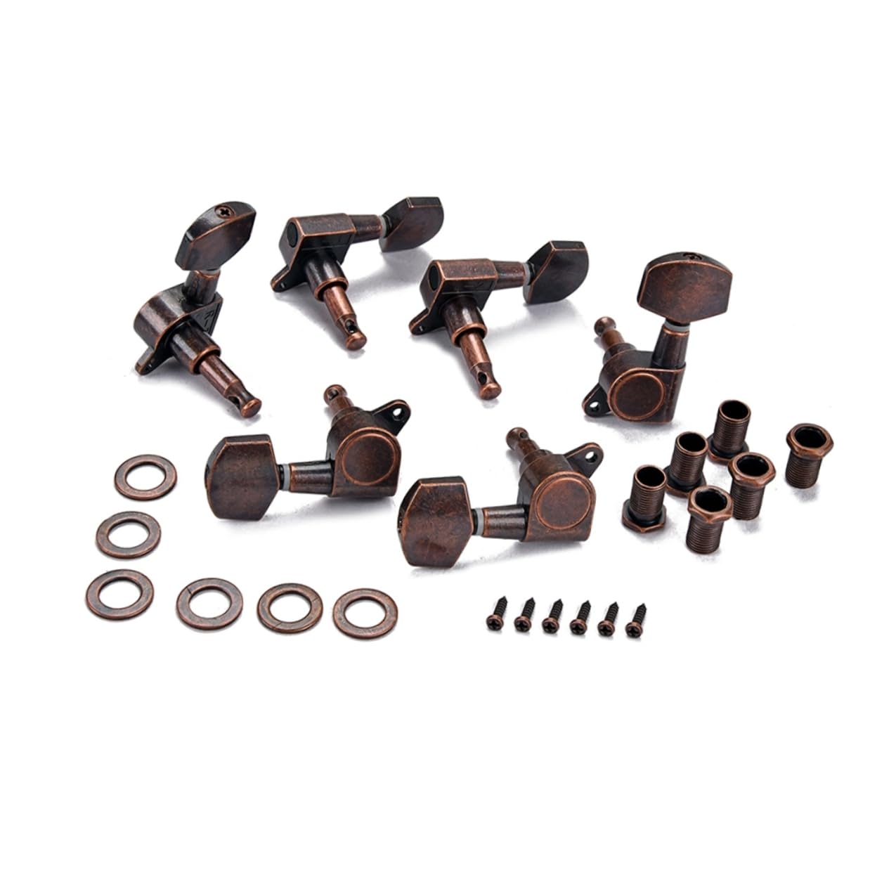 Yardwe Large Square Head Locking Guitar Tuners Set with Buttons for Acoustic and Electric Guitars Replacement for Worn Tuning Pegs Easy Installation with Accessories Included