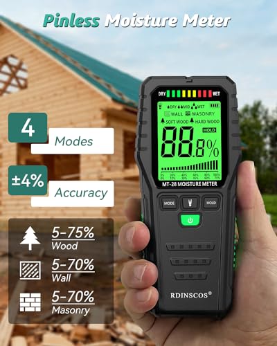 Rdinscos PINLESS MOISTURE METER For Walls,Wood Moisture Meter thumb #2