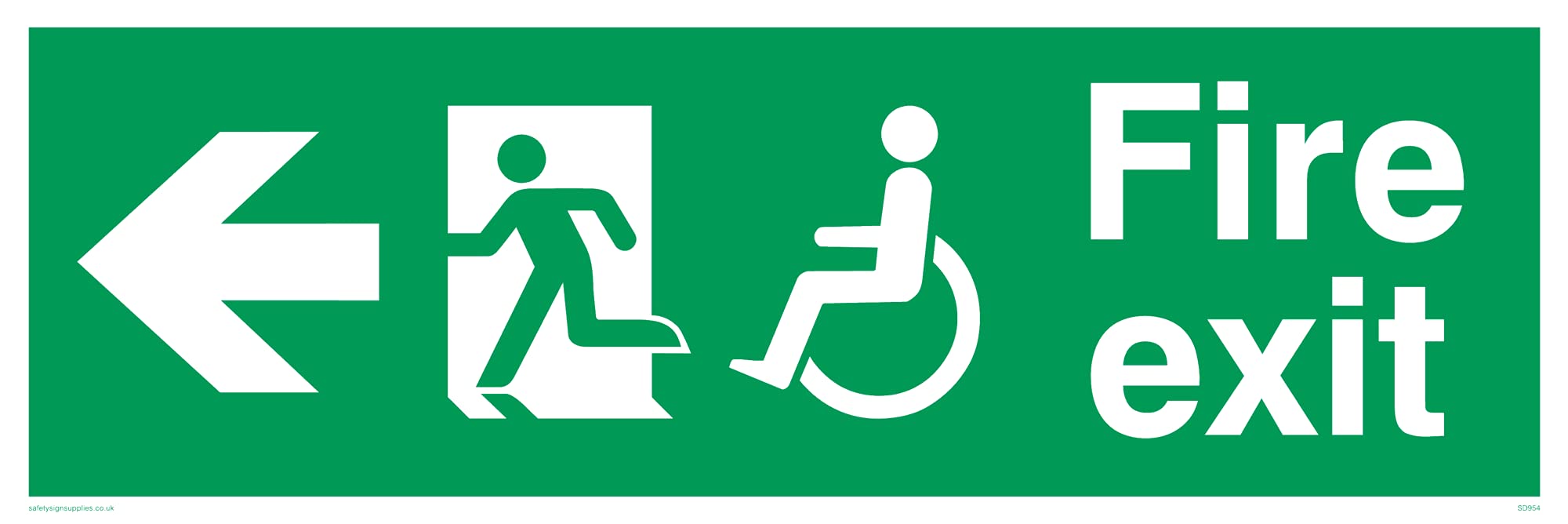 Pack of five - Fire ExitDisability Safety Sign - 300x100mm - L31