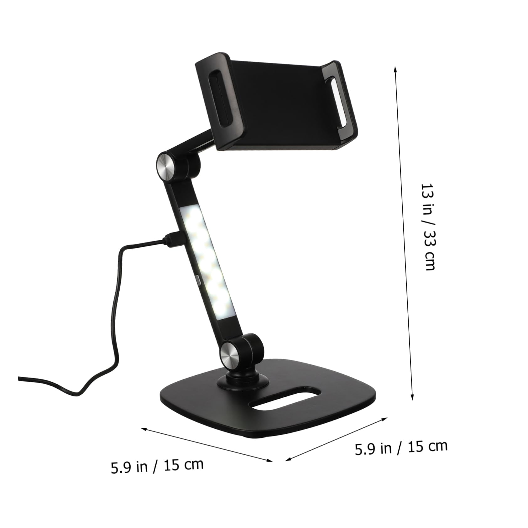 Support pour Tablette et Téléphone en Aluminium Noir, Pliable et Réglable