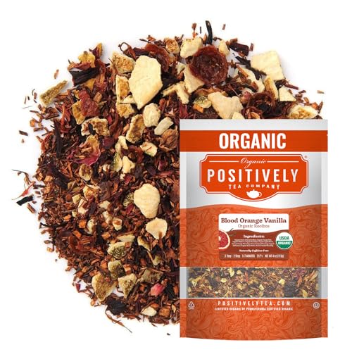 Image of Organic Positively Tea Company, Blood Orange Vanilla Rooibos Tea, Loose Leaf, 4 Ounce