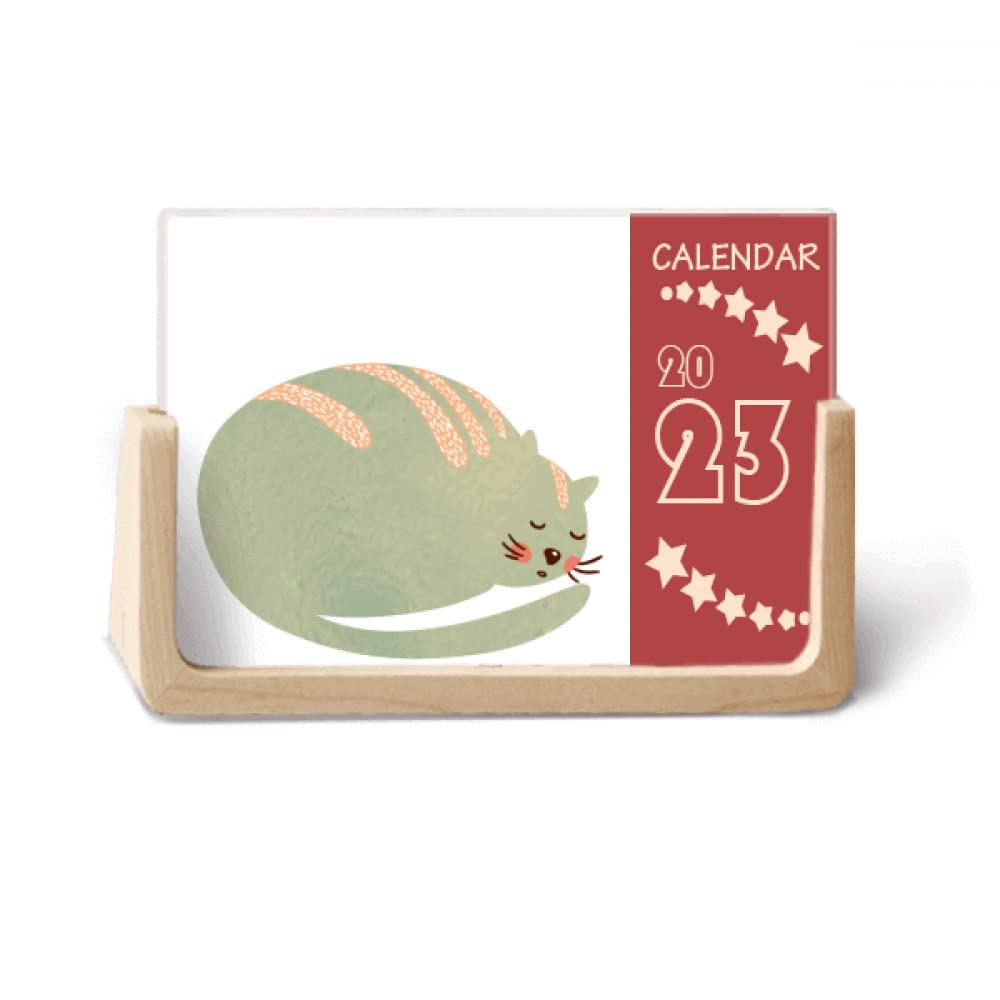Sleepy Cat Animal Pet Watercolor Desk Calendar Desktop Decoration 2023