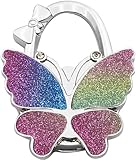 Atzuofan Foldable Handbag Hook Purse Hanger for Table - Keep Your Purse Clean and Safe - Pretty Design - Easy Storage - Lightweight (Butterfly-Color)