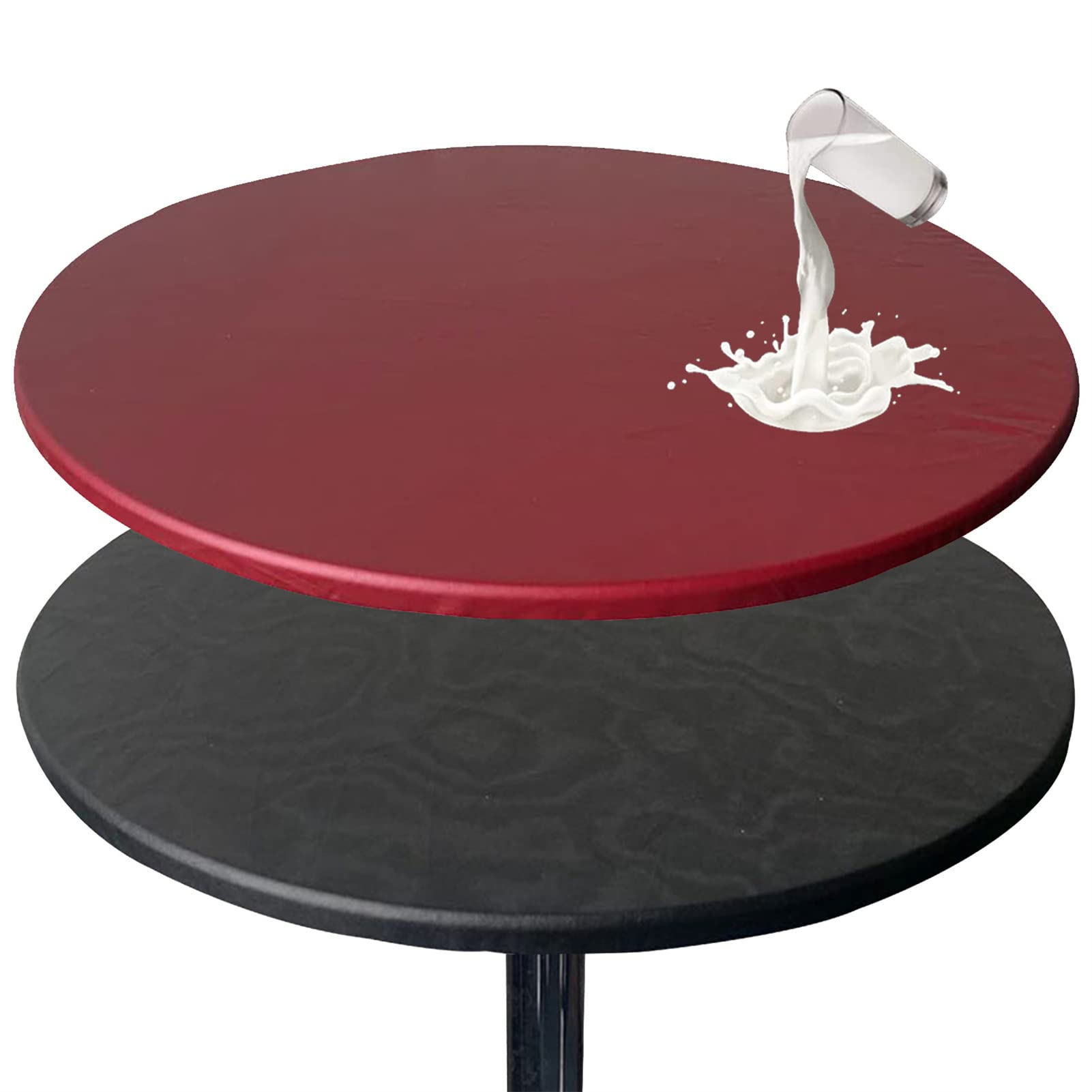 Tovaglia rotonda in vinile con bordo elastico, per tavolo da pranzo e cucina, con retro in flanella, adatta a tavoli fino a 70 cm di diametro