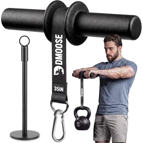 Image of DMoose Fitness Forearm Strengthener & Wrist Roller - Non-Slip Thicker Handles, 35 inch Durable Nylon Strap - Grip Trainer for Wrist, Hand & Forearm Muscles - Arm Exerciser for Strength Training & Rehab