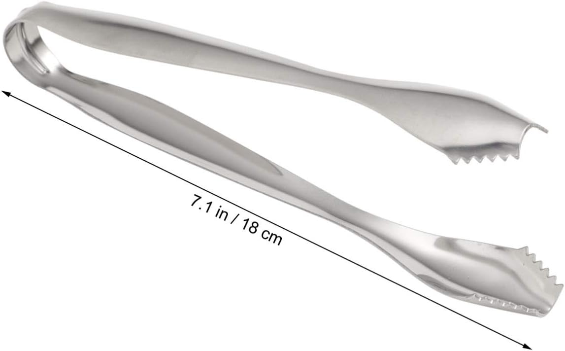 UPKOCH 6pcs Ice Cube Clip Tongs Silver Stainless Steel Sugar Tongs Serving Utensils for Tea Party Candy Bar