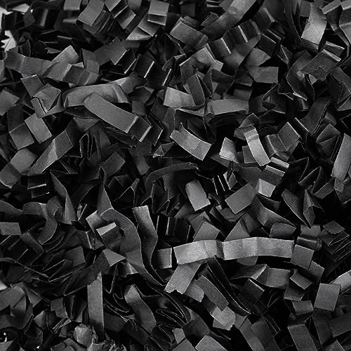 MagicWater Supply - 5 oz - Monster Black - Jumbo Large Cut Crinkle Cut Paper Shred Filler great for Gift Wrapping, Basket Filling, Birthdays, Weddings, Anniversaries
