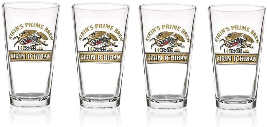 Kirin Ichiban Japanese Craft Beer Pint Glass Set - Set of 4