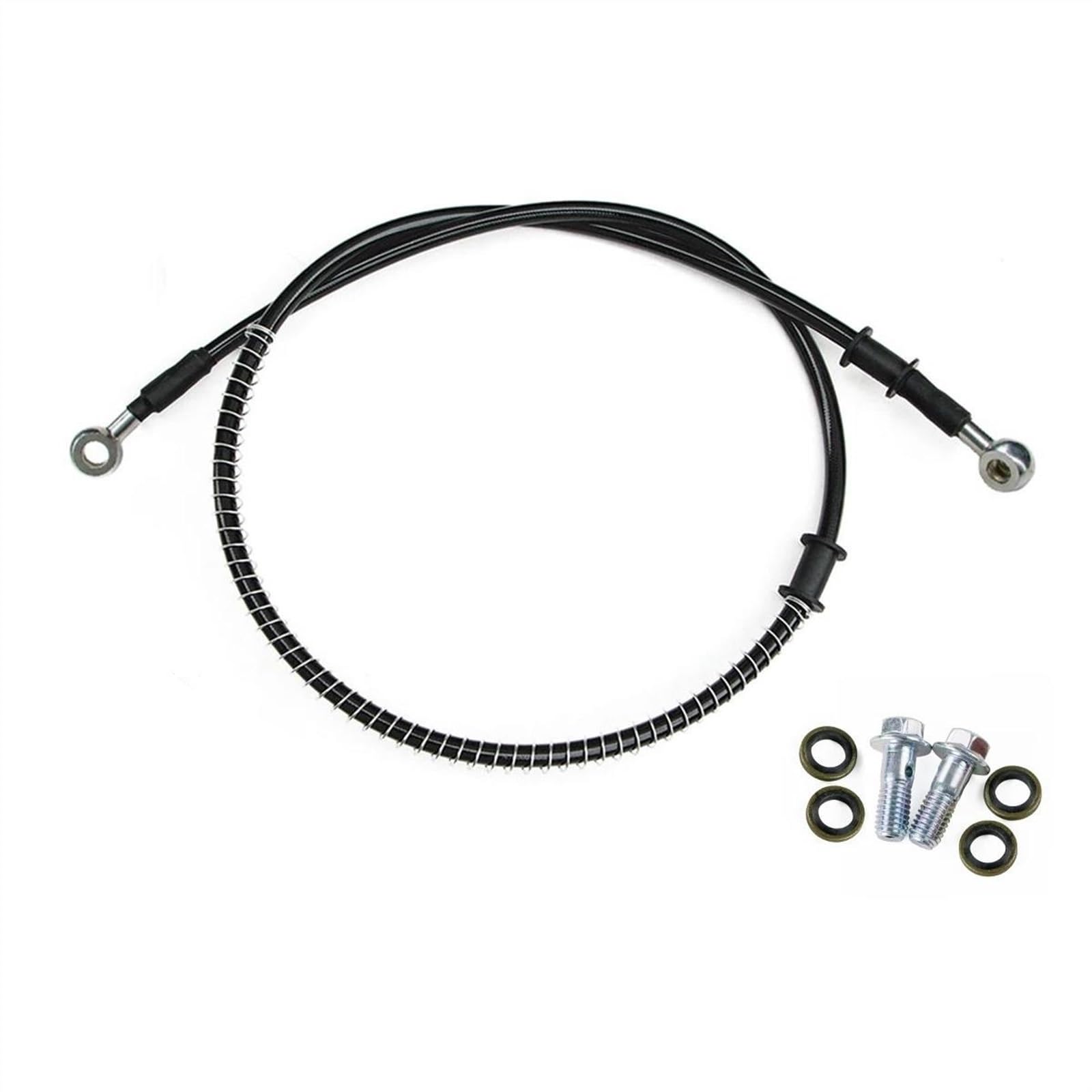 Ksxzw One Color Motorbike Part 400Mm/40Cm-2300Mm/230Cm M8 28°-28° Motorcycle Braided Steel Hydraulic Brake Line Clutch Oil Hose Tube Pipe(1100Mm)