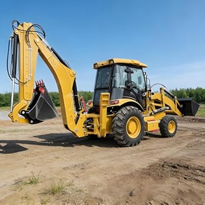 Multifunction Compact Backhoe Loader with 4WD Hydraulic System, Front Loader and Rear Excavator for Farm Agriculture and Small Construction Projects