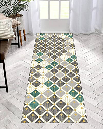 Alfombra corredor pasillo cocina gris verde antideslizante pasillo alfombra lavable moderna dormitorio sala de estar alfombra ancho 40 cm/50 cm/60 cm/70 cm/80 cm/90 cm/100 cm (Color : Color#1, Tamaño: