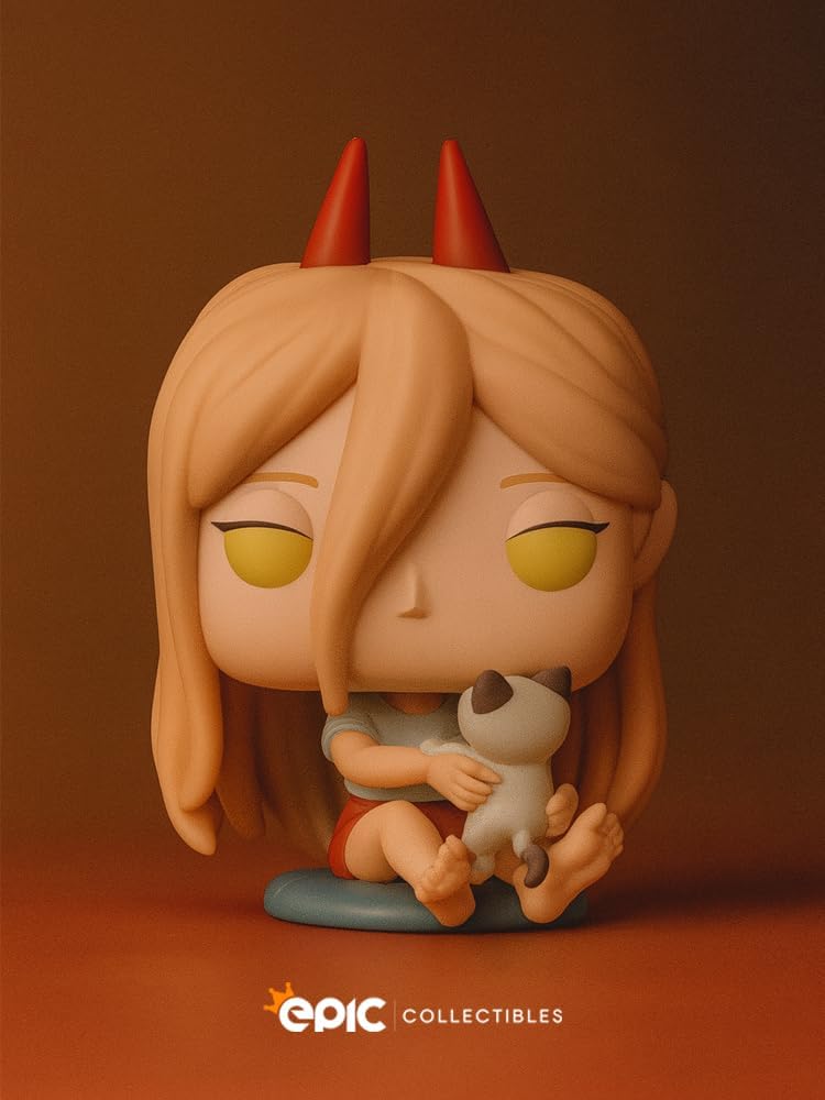 Epic Collectibles Pop Anime: Chainsaw Man - Power with Meowy Vinyl Figure Bundled with Box Protector Compatible for Funko