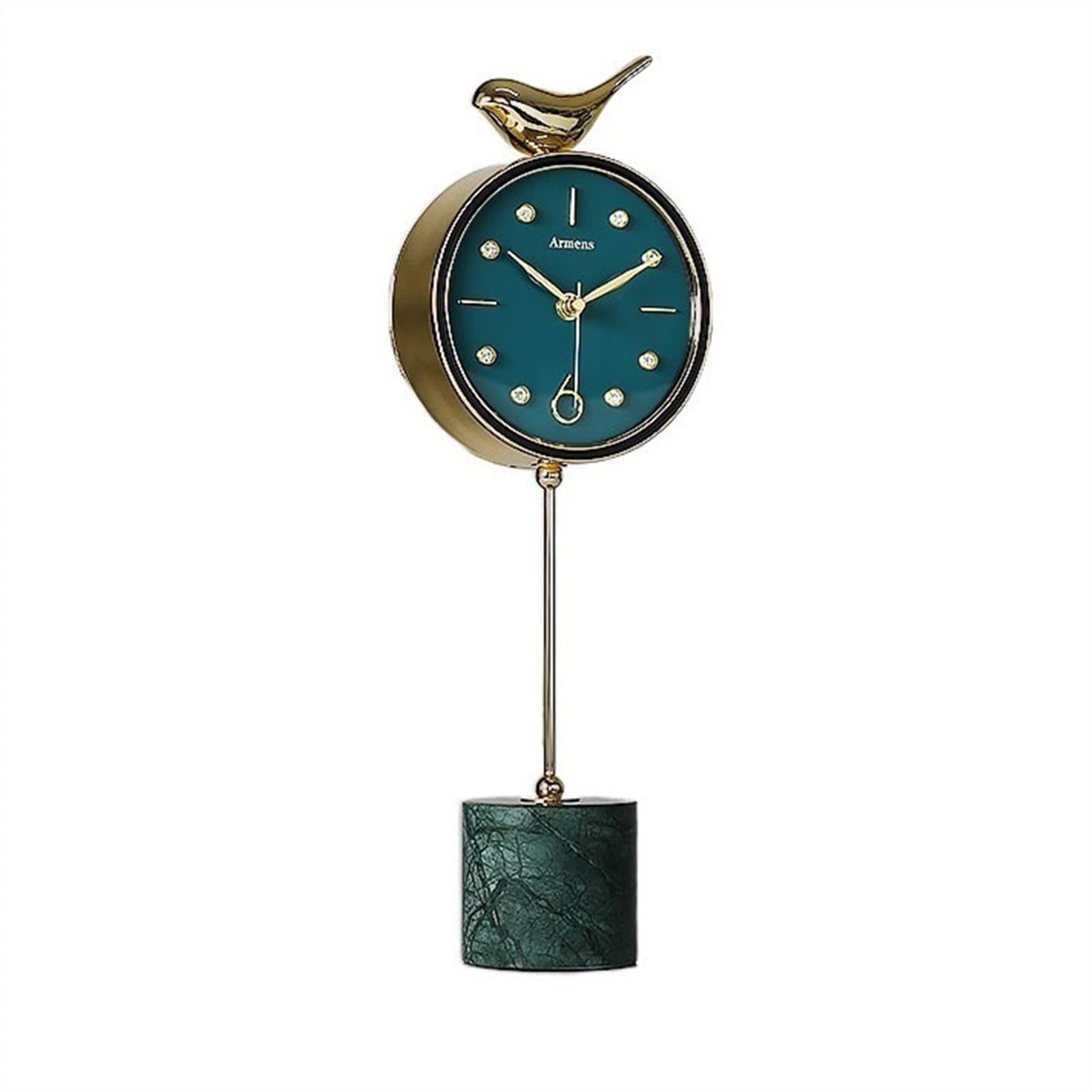 S5b8W3g7 Mantel Clocks Simple Modern Decoration Clock Home Fashion Ornaments Marble Base Table Decorate(A)