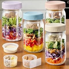 4 Colored Salad Jars (Not Side Open Design)