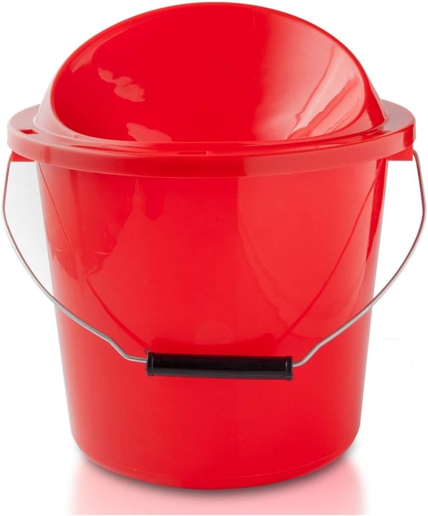 Easy Drop Slot Charity Bucket with Twist Lock Secure Lid for Fundraising, Street Collection, Sporting Events, Bag Packs, Church Gates, Voting, Charity, Donation (RED)