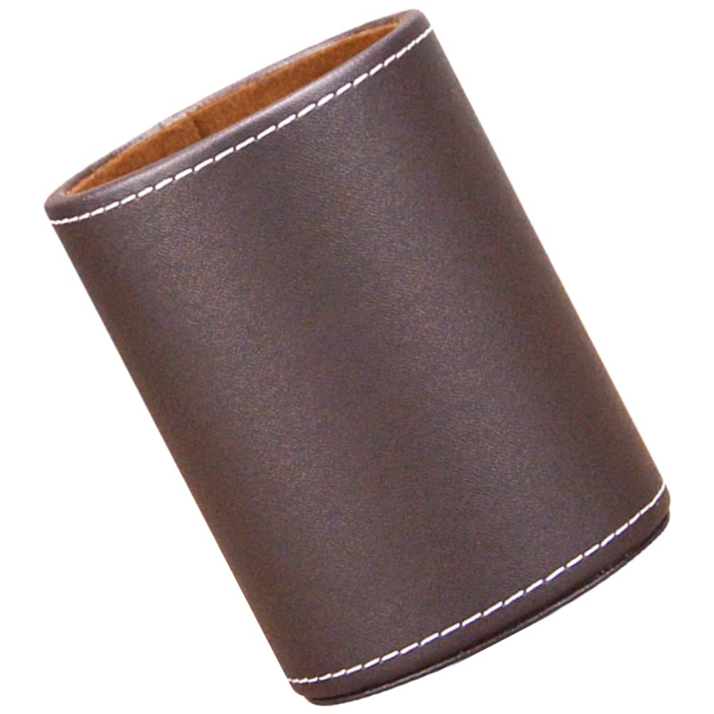 Porte-crayons cuir marron Zerodeko anti-rayures pour table