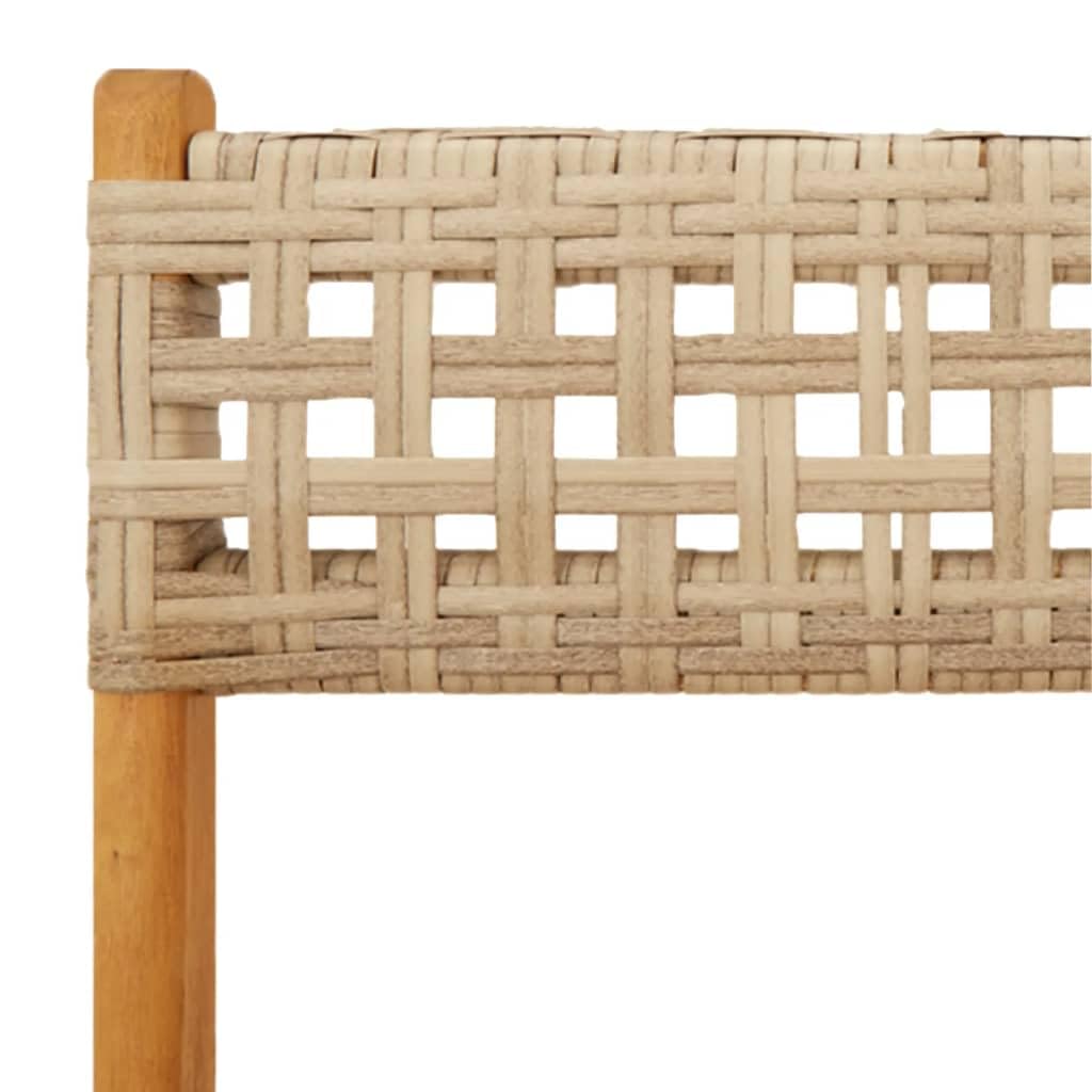 Home Garden, set da 3 pezzi da bistrot beige in polyrattan e legno massello
