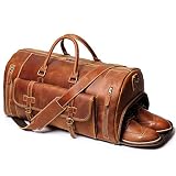 LEATHFOCUS Full Grain Weekend Bag