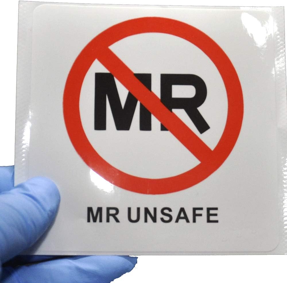 30-Set MRI Safety MR Safe Unsafe Conditional Label Vinyl Sticker 4 x 4 inch Waterproof 30 Pieces