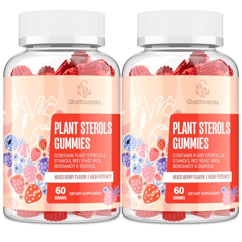 Glorithiventa Plant Sterols Supplement with Plant Sterols & Stanols, Mixed Berry Flavor, 120 Counts