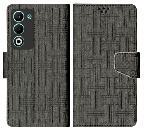 Image of SBMS Flip Cover for Oppo K13x 5G / Oppo A5 5G 6.67 inch Back Cover Case with Magnatic Closure | Inbuilt Stand | Card & Money Pocket (Mat Black)