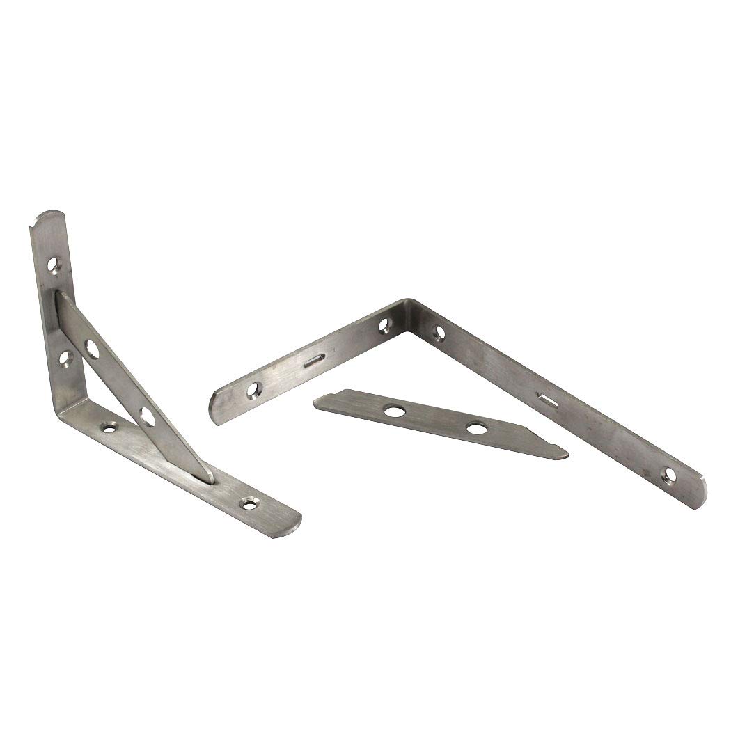 RENSHENKTO 4 Stks met RVS Beugel Planken Beugels Gewicht Plank Beugels Wandmontage Industriële Zilver Rvs