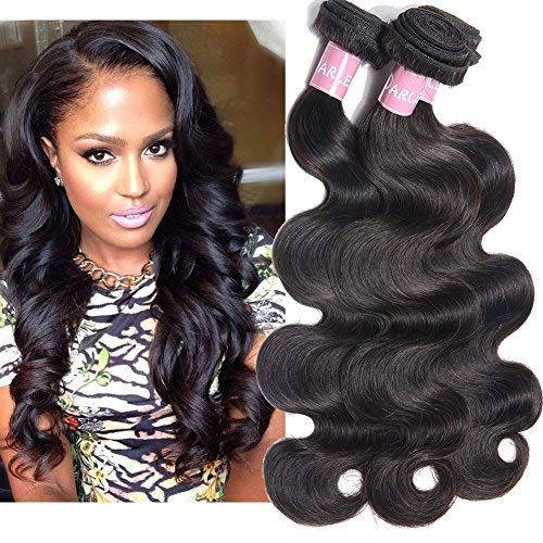 Darlena 8A Brazilian Virgin Hair Body Wave 3 Bundles 14 16 18 inch Virgin Human Hair Bundles Brazilian Hair Weave Total 300 Grams Natural Color