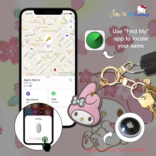 Image of Sonix x Sanrio Character Keychain Case Compatible with Apple AirTag | Protective AirTag Cover Keychain | My Melody