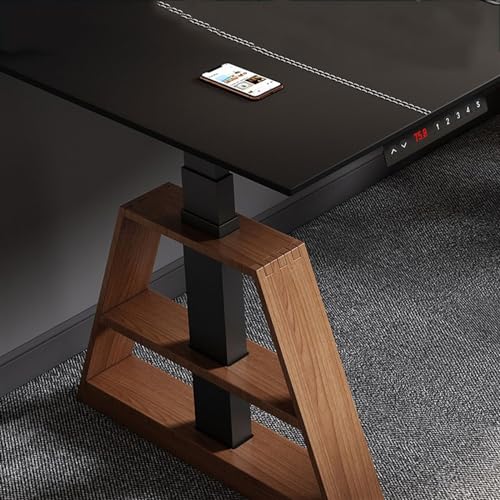ライティングデスク 電動昇降テーブル デスクトップ ゲーミング インテリジェント PC ワークベンチ 無垢材 オフィスデスク 勉強机 家庭用(180*60*60-125cm) [5]