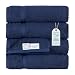 Turkish Luxury Hotel & Spa Collection 27"x54" Bath Towels Turkish Cotton Organic and Eco Friendly (Set of 4, Navy)