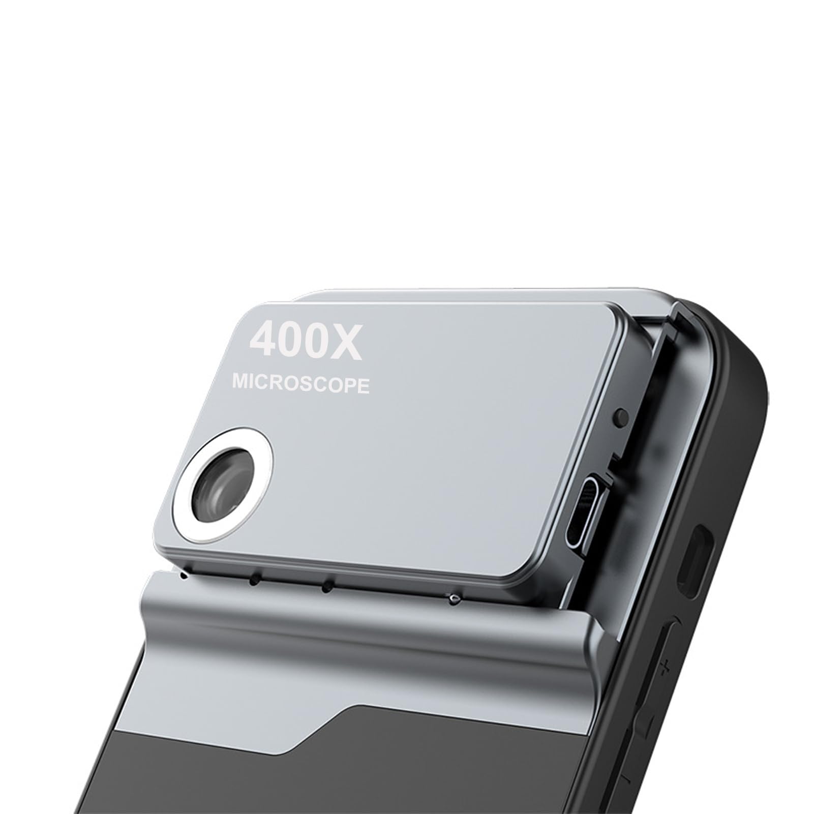 Phone Microscope Lens, HD 400x Zoom Phone Micro Lens Attachment, Adjustable All Inclusive Design Quick Focus with LED Light for 14 Pro