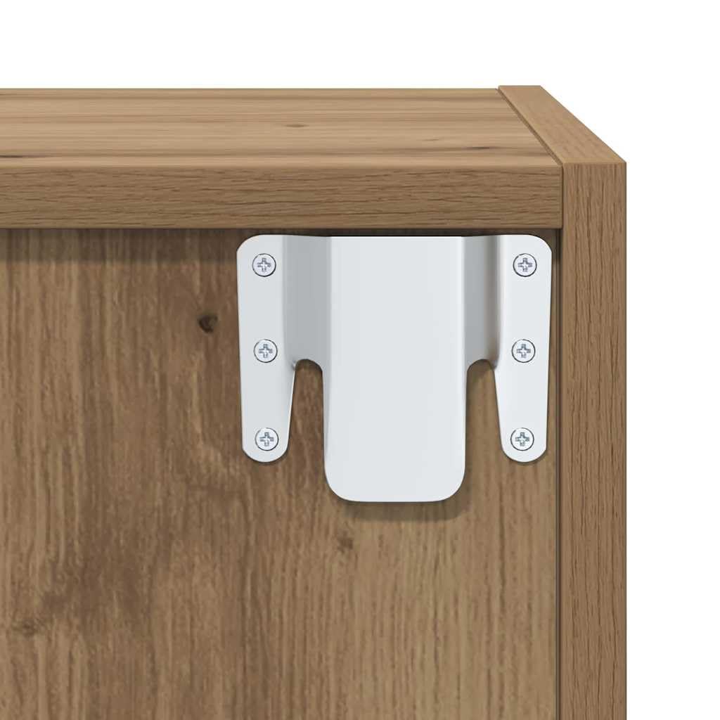 TV-Schrankset Wandmontiert 3-teilig, Artisan-Eiche Holzwerkstoff, Modernes Media Center, Platzsparendes Entertainment-Möbel für Wohnzimmer, Schlafzimmer