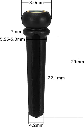 Miniatura 3 de Blisstime Puente de hueso de guitarra acústica de 6 cuerdas y tuerca y 6 pines de puente de guitarra de ébano