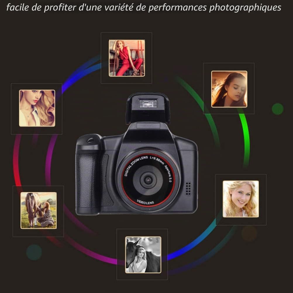 Appareil photo numérique HD SLR, zoom 16x, interface AV avec écran TFT LCD de 3"