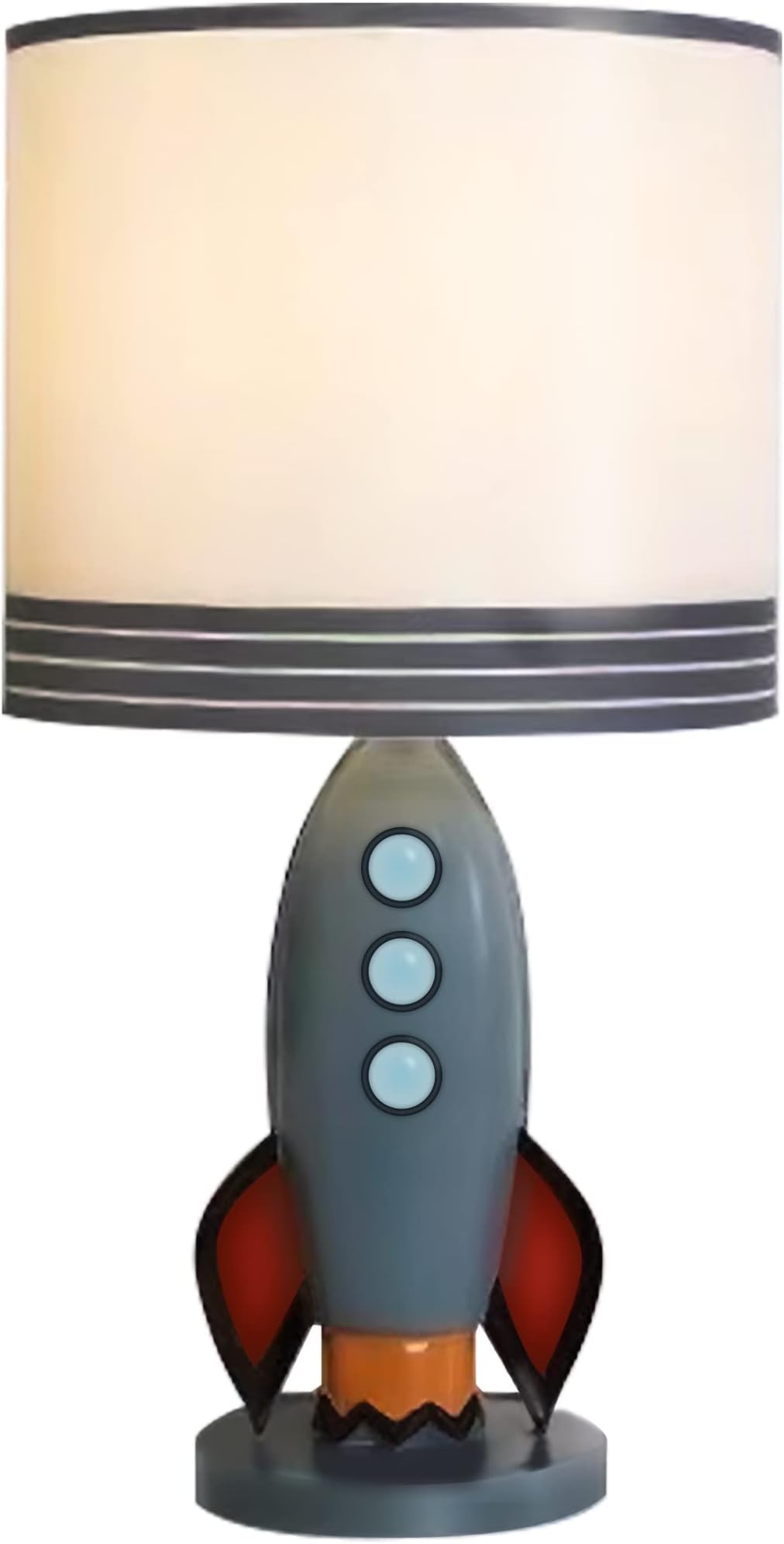 Kids Bedside Table Lamp, Adorable 14 Inch Rocket Ship Design with Cute Lampshade, Space lamp Ideal for Children's Bedroom Decor, Includes LED Bulb