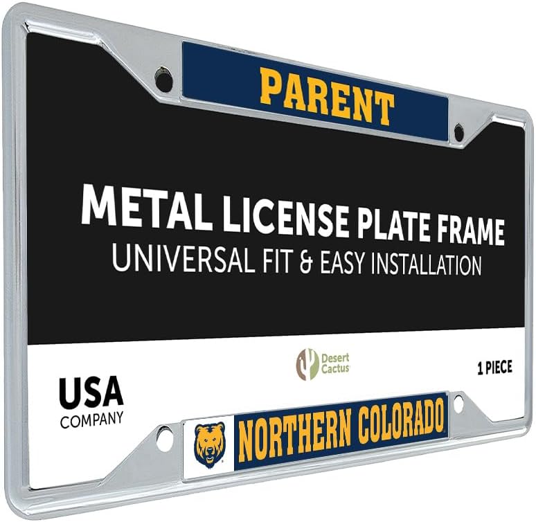 Desert Cactus University of Northern Colorado License Plate Frame UNC Bears Metal Car Tag Holder for Front or Back of Car Officially Licensed (Parent)