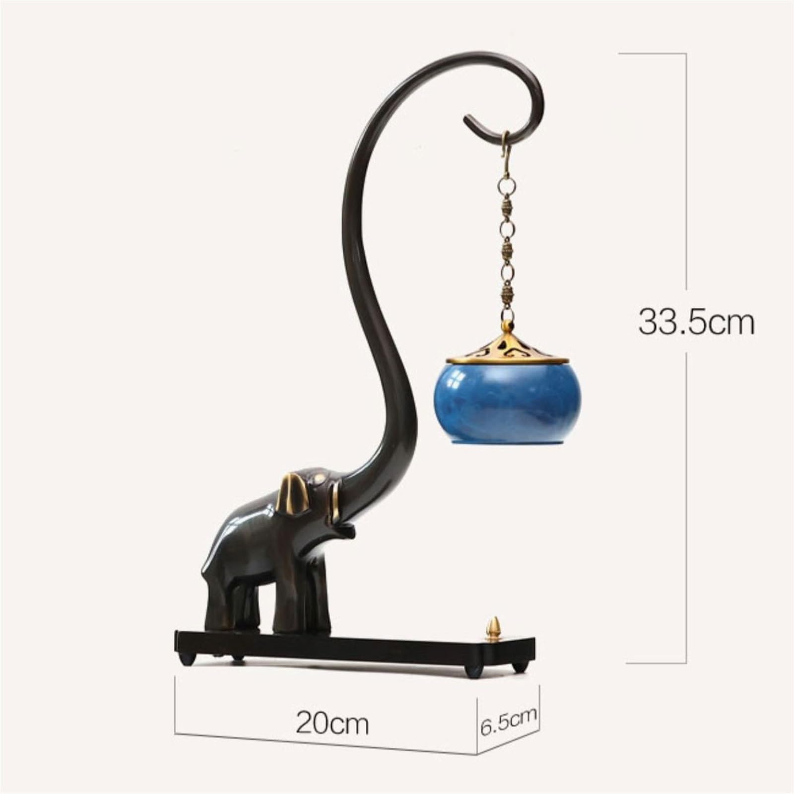 Recogedor de Cenizas Quemador de Incienso Colgante Cobre, Quemador reflujo, Soporte en Forma Elefante, colección Regalos Decorativo