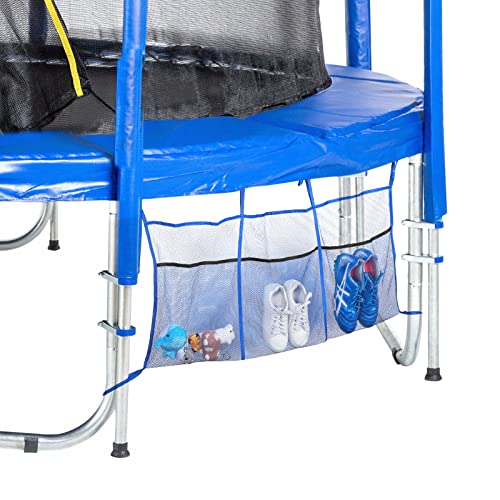 Sweetude 3 Pouch Ultimate Trampoline Shoe Storage Durable UV Resistant PE Bags for Most Trampoline, 19.7 x 13.8 Inch Each Compartment, Blue