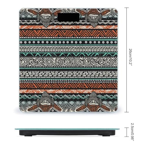 Báscula digital de baño Ethnic Turtle con vidrio templado miniatura 2