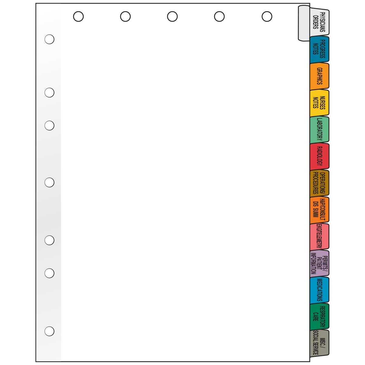 Filepro CD13 100# White Side Tab Position Chart Divider, Mylar Reinforced Tab, 13 Titles, 11" Length x 8.5" Width (Box of 23) : Industrial & Scientific