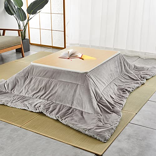 Korean Table For Floor Sitting,Kotatsu Table Japanese Furniture,Desk Heater For Office,Heating Table For Tatami Bed,Futon Coffee Tea Table,With Heater+Blanket+Pad+Plastic Table (Color : Gray1, Size #TOP5