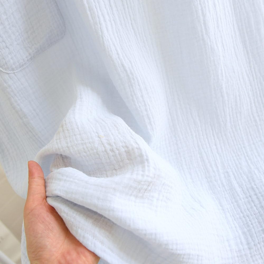 Camicia da Notte Donna - Camicia da Notte Estiva in Doppia Garza di Cotone Gonna Corta da Donna Gonna da Casa Gonna Lunga Stile Carino Abito Ampio
