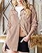 PRETTYGARDEN Women's Button Down Shirts 2025 Fall Long Sleeve Textured Stripe Tops Oversized Shacket Jacket Knit Blouses(Khaki,Medium)
