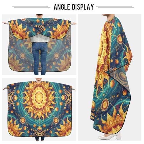 Capa profesional impermeable para corte de cabello Sun Mandala miniatura 5