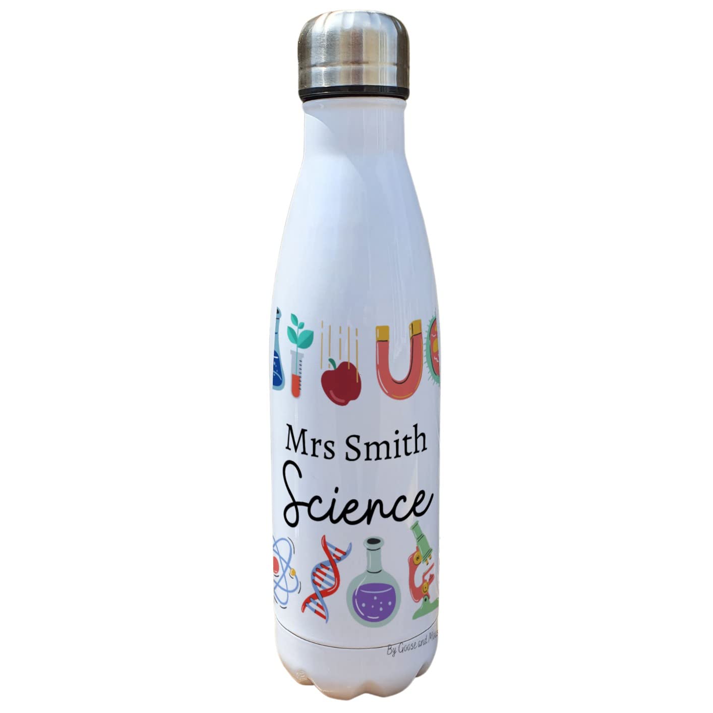 Science Teacher Insulated Bottle Personalised - Gift for Science Lovers - Personalised Scientist Student Thermal Flask - Stainless Steel Water Bottle