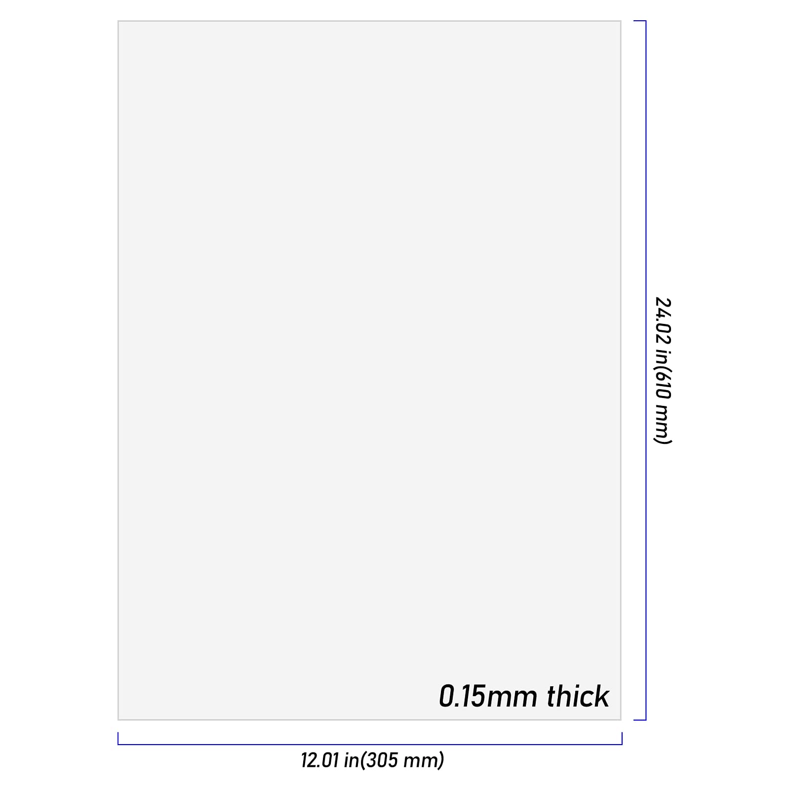 ZHluja Lot De 8 Feuilles De Pochoir Mylar Transparent 0,19 Mm Pour Cricut Silhouette - 305 X 610 Mm