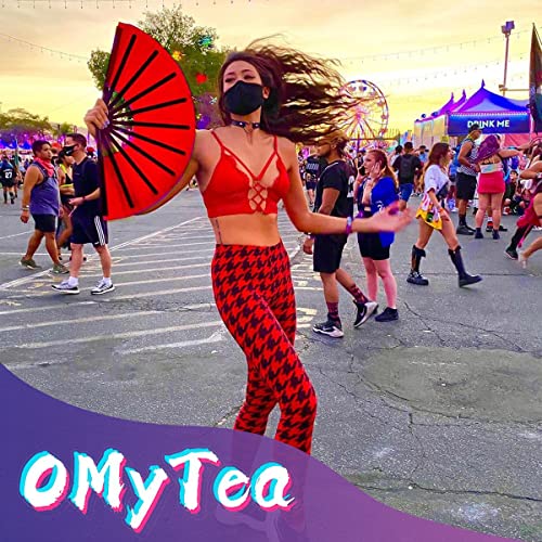 Omytea Chinese Kung Fu Tai Chi Large Hand Folding Fan For Men/Women - With A Fabric Case For Protection - For Performance/Dance/Fighting/Gift (Red) #TOP2